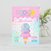 Ice Cream Invitation Ice Cream Birthday Party Kaart (Staand voorkant)
