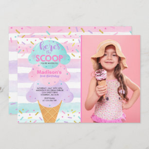 Ice Cream Invitation Ice Cream Birthday Party Kaart