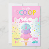 Ice Cream Invitation Ice Cream Birthday Party Kaart (Voorkant)