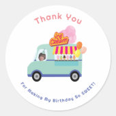 Ice Cream je schreeuwt verjaardag Ronde Sticker (Voorkant)