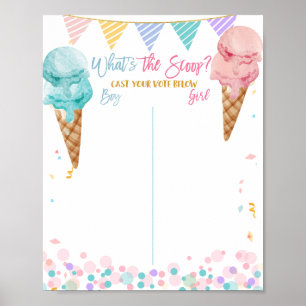 Ice Cream Jongen of Meisje Stembord Geslacht Onthu Poster