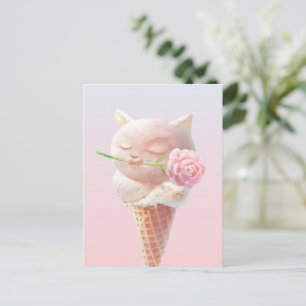 Ice Cream Kat – Rosy & Dreamy Aankondigingskaart