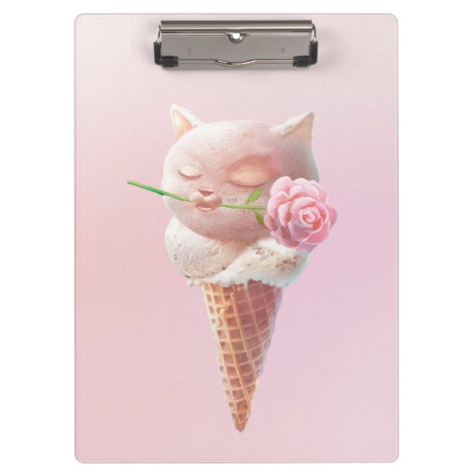 Ice Cream Kat – Rosy & Dreamy Klembord (Voorkant)