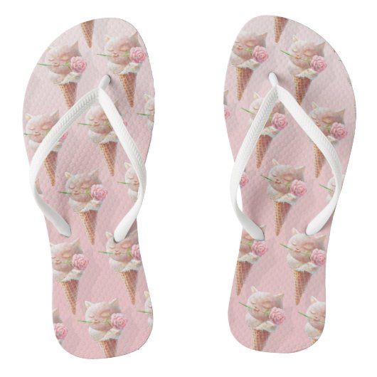 Ice Cream Kat – Rosy & Dreamy Teenslippers (Voetbed)