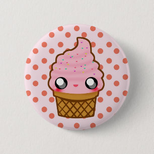 Ice Cream KawaiiGoods.Com Logo Ronde Button 5,7 Cm