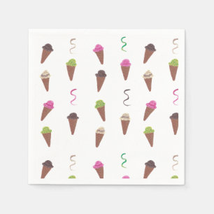 Ice Cream Kegels & Linten Verjaardag Papier Servet