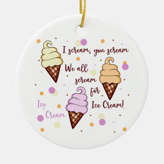 Ice Cream Keramisch Ornament (Voorkant)