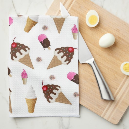 Ice Cream Keuken Handdoek (Quarter Fold)