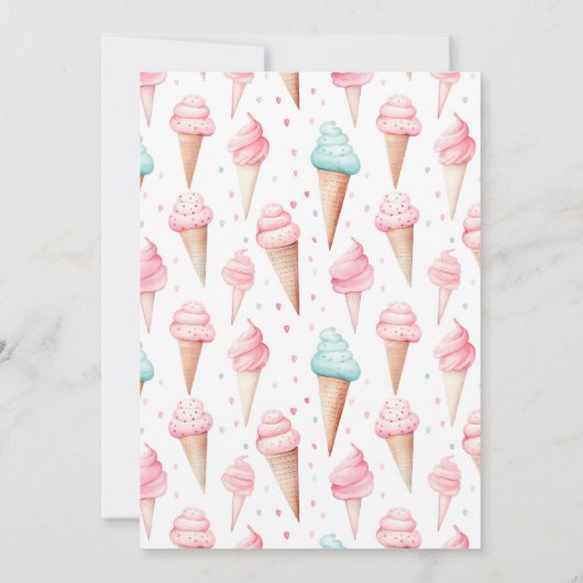 Ice Cream Kind is 1e verjaardag Kaart (Achterkant)