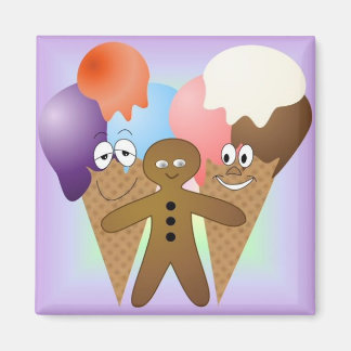 "Ice Cream" Koelkast Magnet SQUARE Magneet