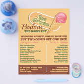 Ice Cream Logo, Ice Cream Parlor Adverteren Flyer (Enkel)