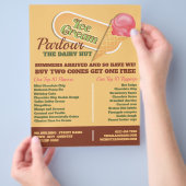 Ice Cream Logo, Ice Cream Parlor Adverteren Flyer (Hand)