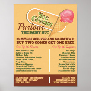 Ice Cream Logo, Ice Cream Parlor Adverteren Poster