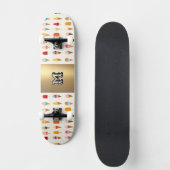 Ice Cream Lollies Monogrammed Retro Seaside Fun Skateboard (Voorkant)