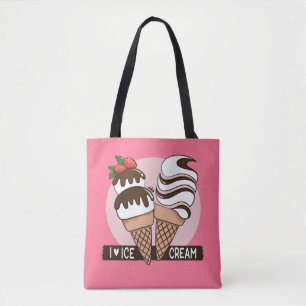 Ice Cream Lover aangepaste kleurenzakken Draagtas