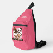 Ice Cream Lover, aangepaste naam en kleur Sling Bag (Rechterhoek)