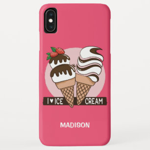 Ice Cream Lover, aangepaste naam en telefoongespre iPhone XS Max Hoesje
