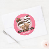 Ice Cream Lover aangepaste naam & kleur stickers (Envelop)