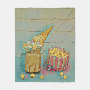 Ice cream lover gift fleece deken