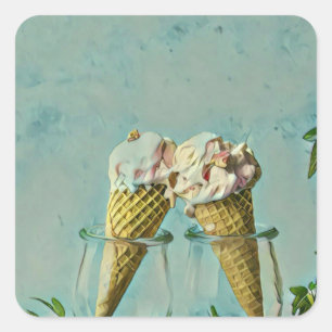 Ice cream lover gift vierkante sticker