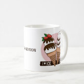 Ice Cream Lover nom personnalisé tasses (Devant droit)