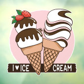 Ice Cream Lover Raamsticker (Vel 3)