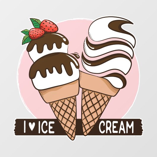 Ice Cream Lover Raamsticker (Vel)