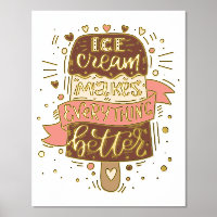 Ice Cream maakt alles beter - Lettering