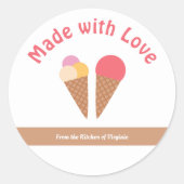 Ice Cream Made with Love Label Sticker (Voorkant)