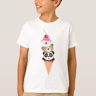 Ice Cream met leuke en grappige kawaii-Beren T-shirt