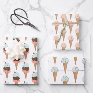 Ice Cream met springen Moderne, kleurrijke Cute Gi Inpakpapier Vel