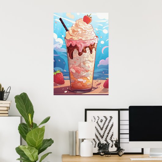 Ice Cream Milkshake Poster (Thuiskantoor)