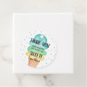 Ice Cream Mint Blue Yellow Sweet Boy Birthday Bedankjes Labels (In situ)