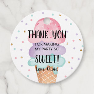 Ice Cream Mint Pink Paars Sweet Girl Birthday Bedankjes Labels