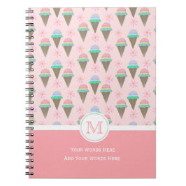 Ice Cream Monogram Notitieboek