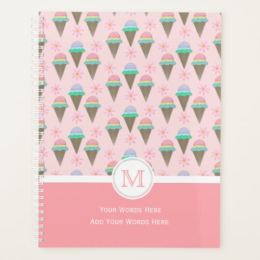 Ice Cream Monogram Planner (Voorkant)