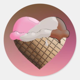 Ice Cream. Neapolitan Ronde Sticker