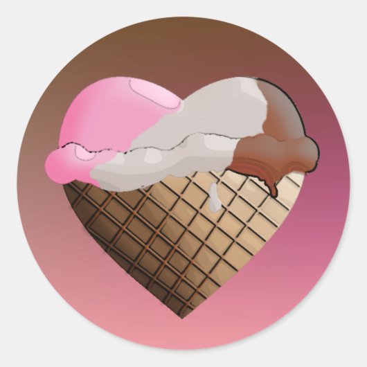 Ice Cream. Neapolitan Ronde Sticker (Voorkant)