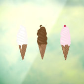 Ice Cream Parlor Cones Window Cling Raamsticker (Vel 3)
