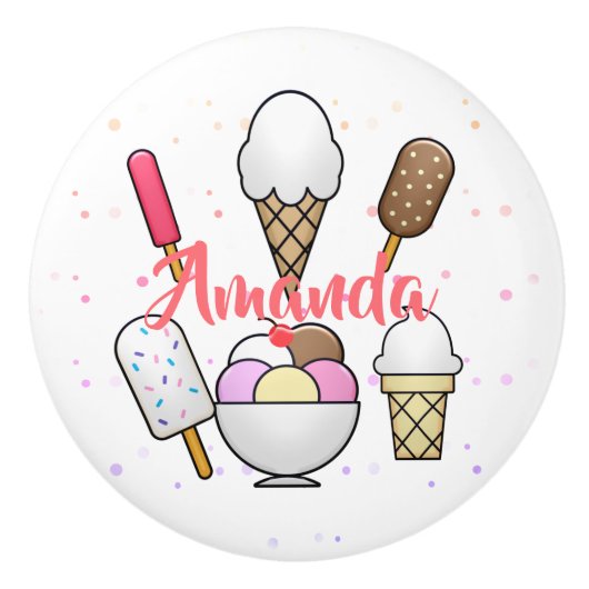 Ice Cream Parlor Dream Keramische Knop (Voorkant)