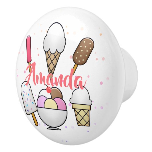 Ice Cream Parlor Dream Keramische Knop (Rechts)