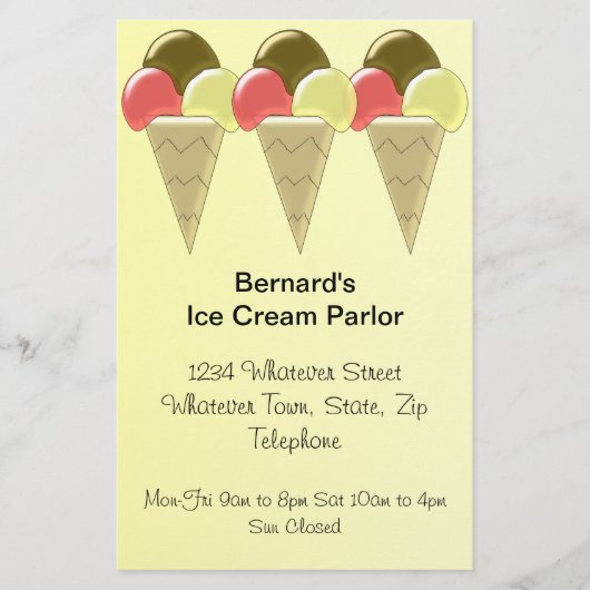 Ice Cream Parlor Flyer (Voorkant)