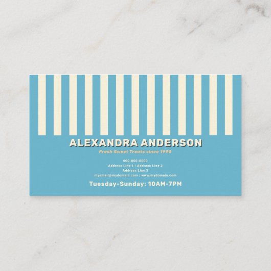 Ice Cream Parlor - Gestreept en Visitekaartje (Achterkant)