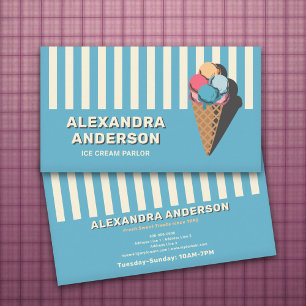 Ice Cream Parlor - Gestreept en Visitekaartje