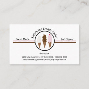 Ice Cream Parlor Logo Custom Visitekaartje