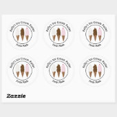 Ice Cream Parlor Logo Ronde Sticker (Vel)
