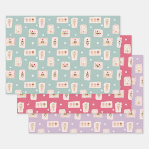 Ice Cream Parlor Patterns diverse kleuren Inpakpapier Vel