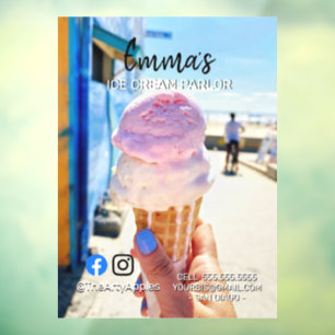 ice Cream parlor van party shop food Windo Raamsticker