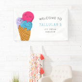 Ice Cream Parlor Verjaardagsfeestje Welkom Spandoek (Insitu)