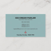 Ice Cream Parlor  Visitekaartje (Achterkant)